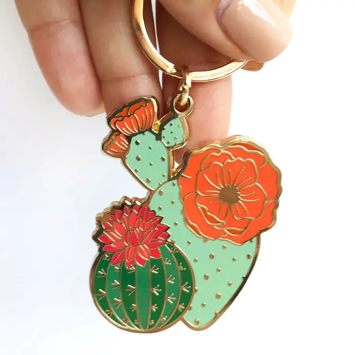 Blooming Cacti Keychain