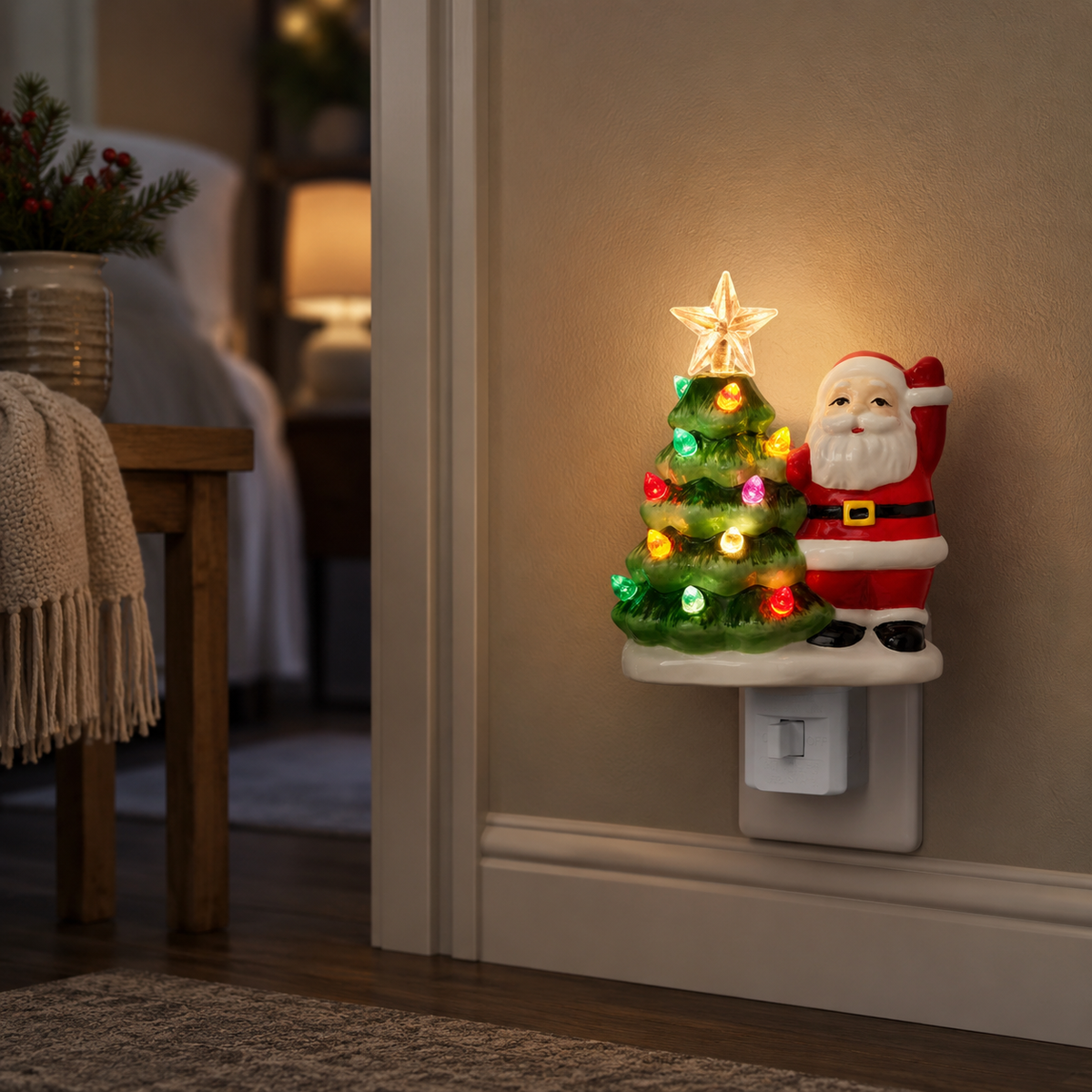 Roman Lights Santa & Christmas Tree Night-Light