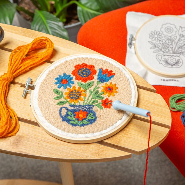 FLOWER BOUQUET PUNCH NEEDLE