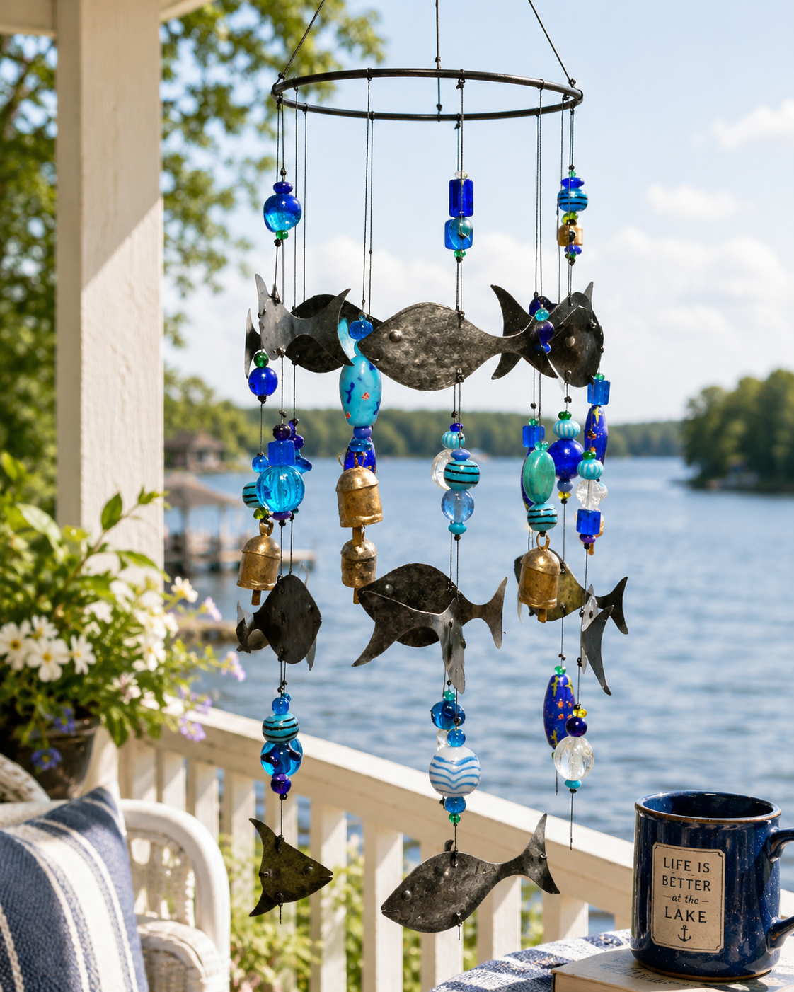 Swimming with the Fishes ( Iron -Bali,Indonesia)-Beads/Bells