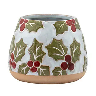 Holly and Red Berry Planter