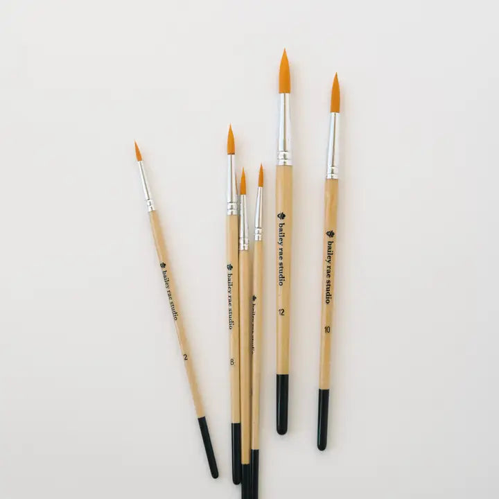 Round Tip Watercolor Brush Set -- 6 Piece