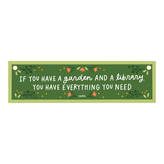 Garden And A Library Canvas Banner