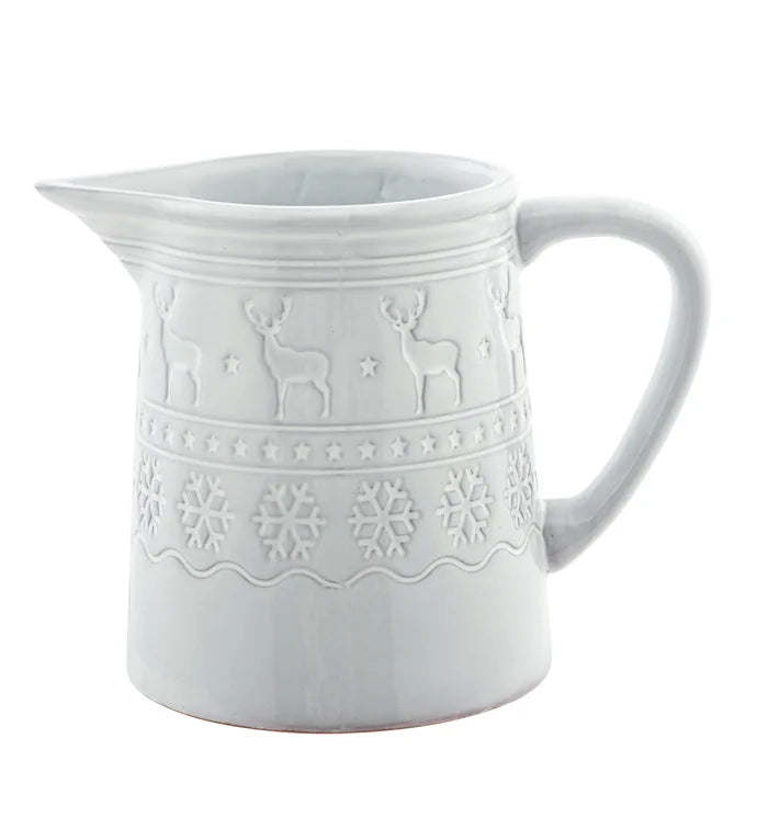 White Deer Snowflake Pitcher