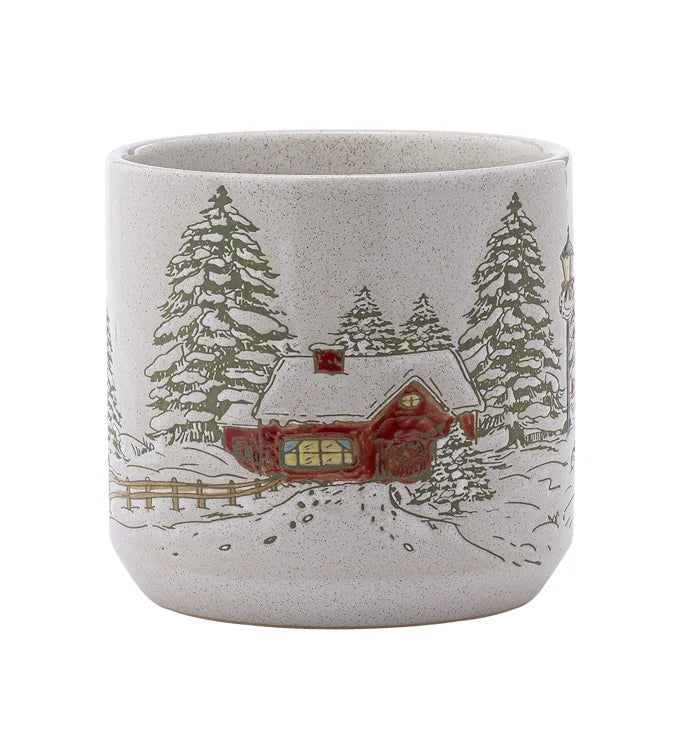 Snowy Pine Tree Planter