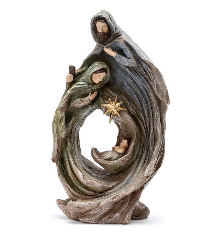 Woodcut Swirl Nativity