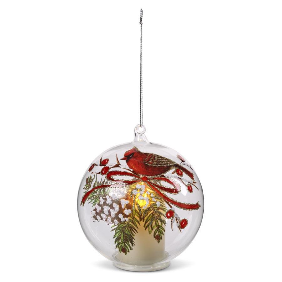 Cardinal & Pinecone LED Ornament