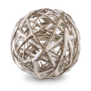 Cream and Tan Yarn Ball Ornament