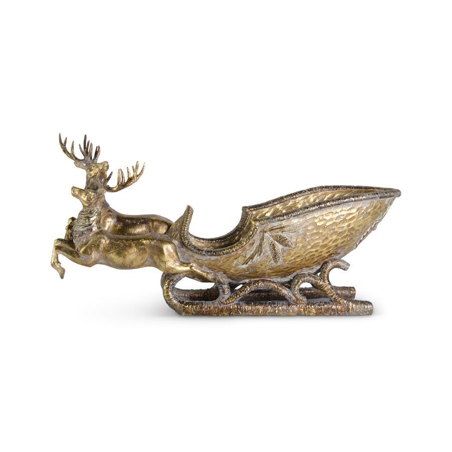 Resin Deer Pulling Sleigh