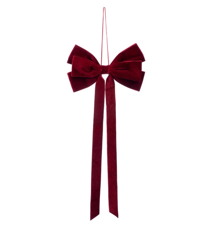 Burgundy Velvet Bow Ornament