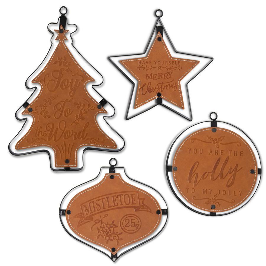 Metal and Leather Cutout Ornament