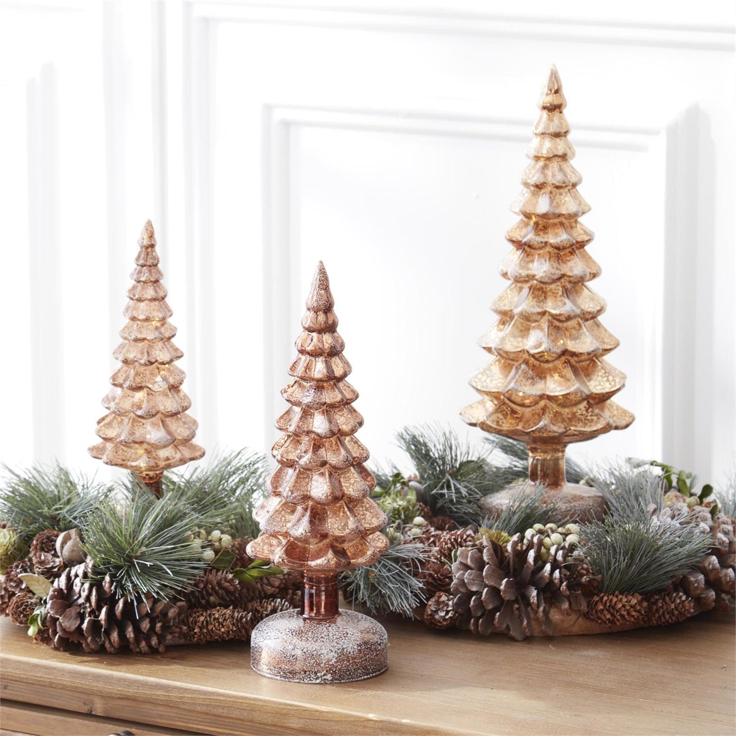 Frosted Copper LED Mercury Glass Tree