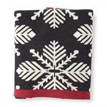 Black and White Knit Snowflake Throw Blanket