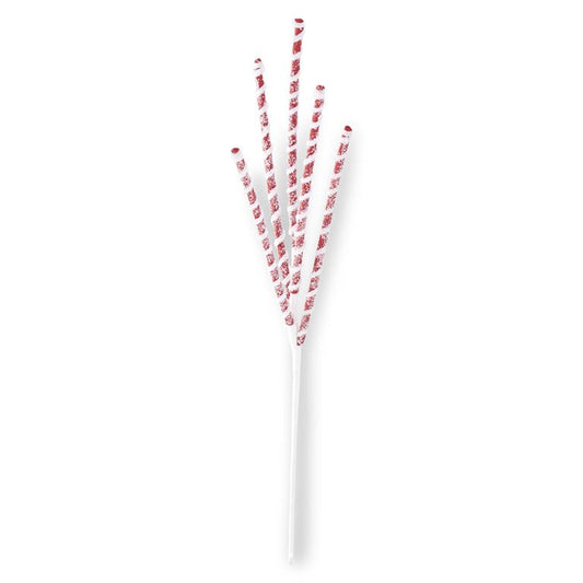 Glittered Red & White Spiral Spike Spray