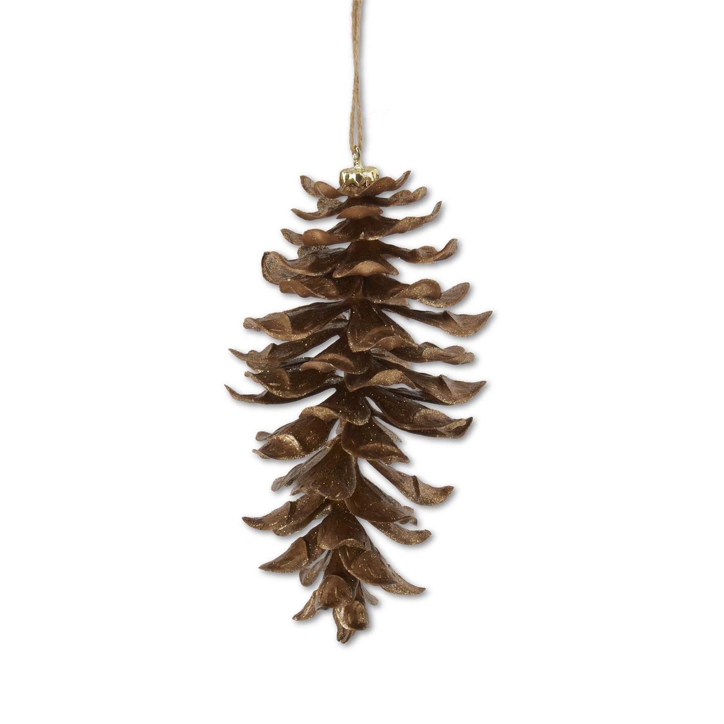 Gold Glittered Shatterproof Pinecone Ornament