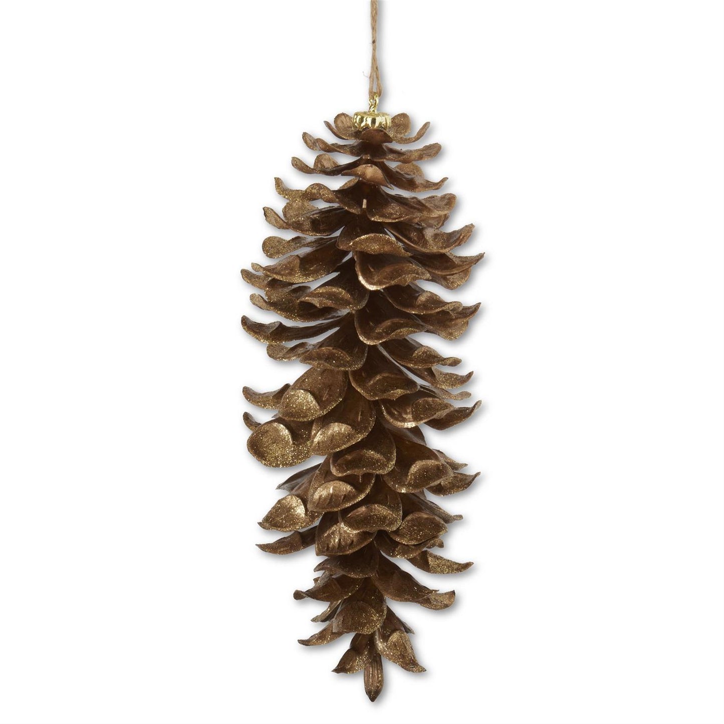 Gold Glittered Shatterproof Pinecone Ornament