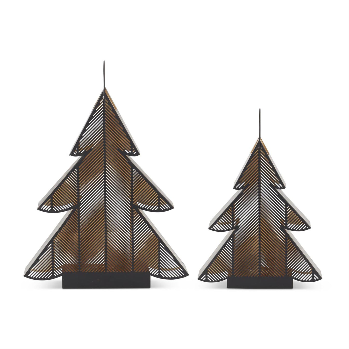 Black Metal Christmas Tree Lantern Small Set