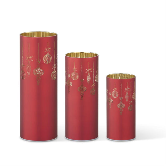 Red Engraved Ornament LED Cylinder