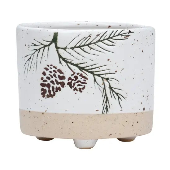 Evergreen Pine Cone Footed Planter