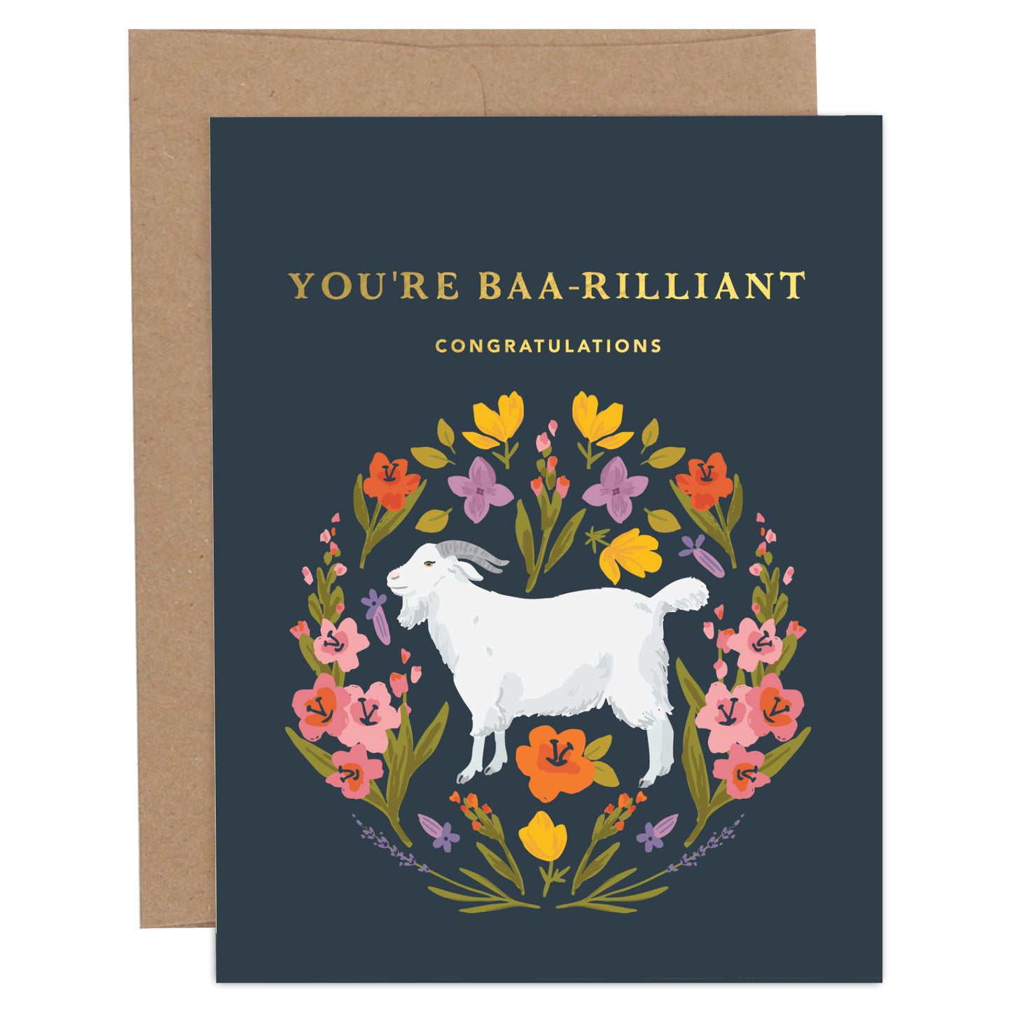 You're Baa-rilliant Goat Congrats Greeting Card