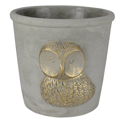 Cement Owl Cachepot