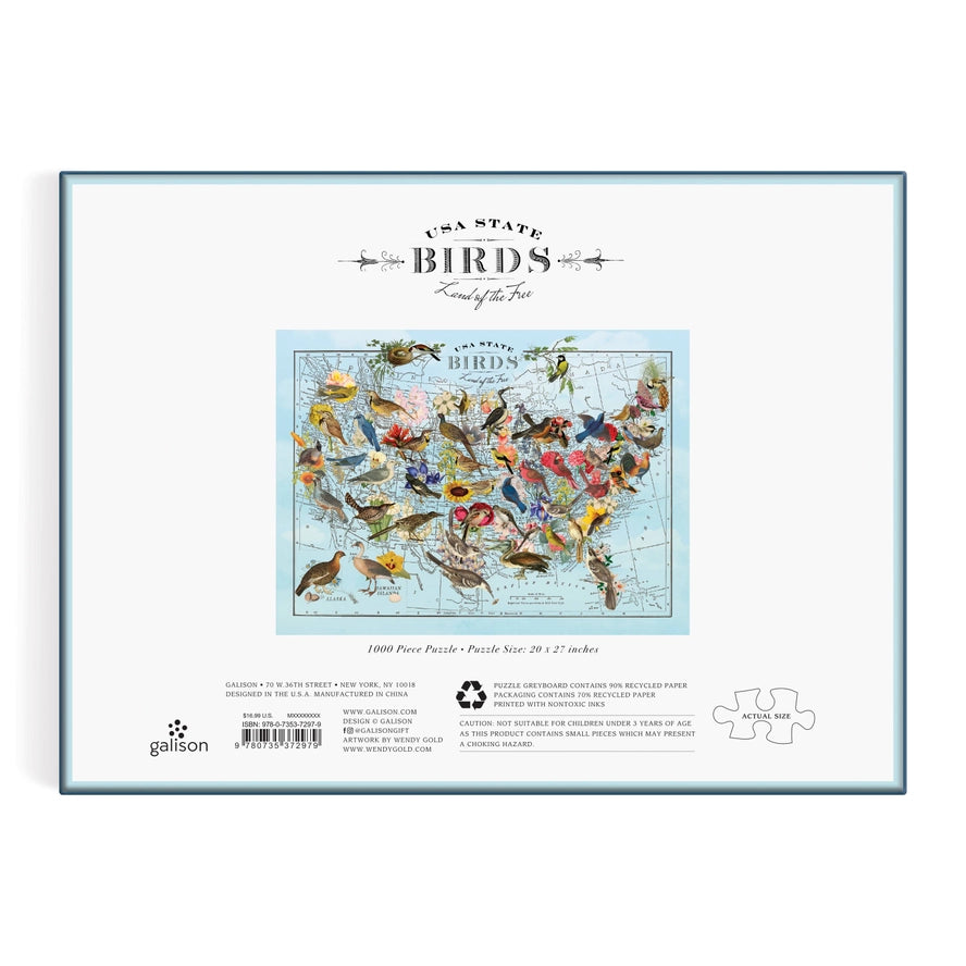 Wendy Gold State Birds 1000 Piece Puzzle