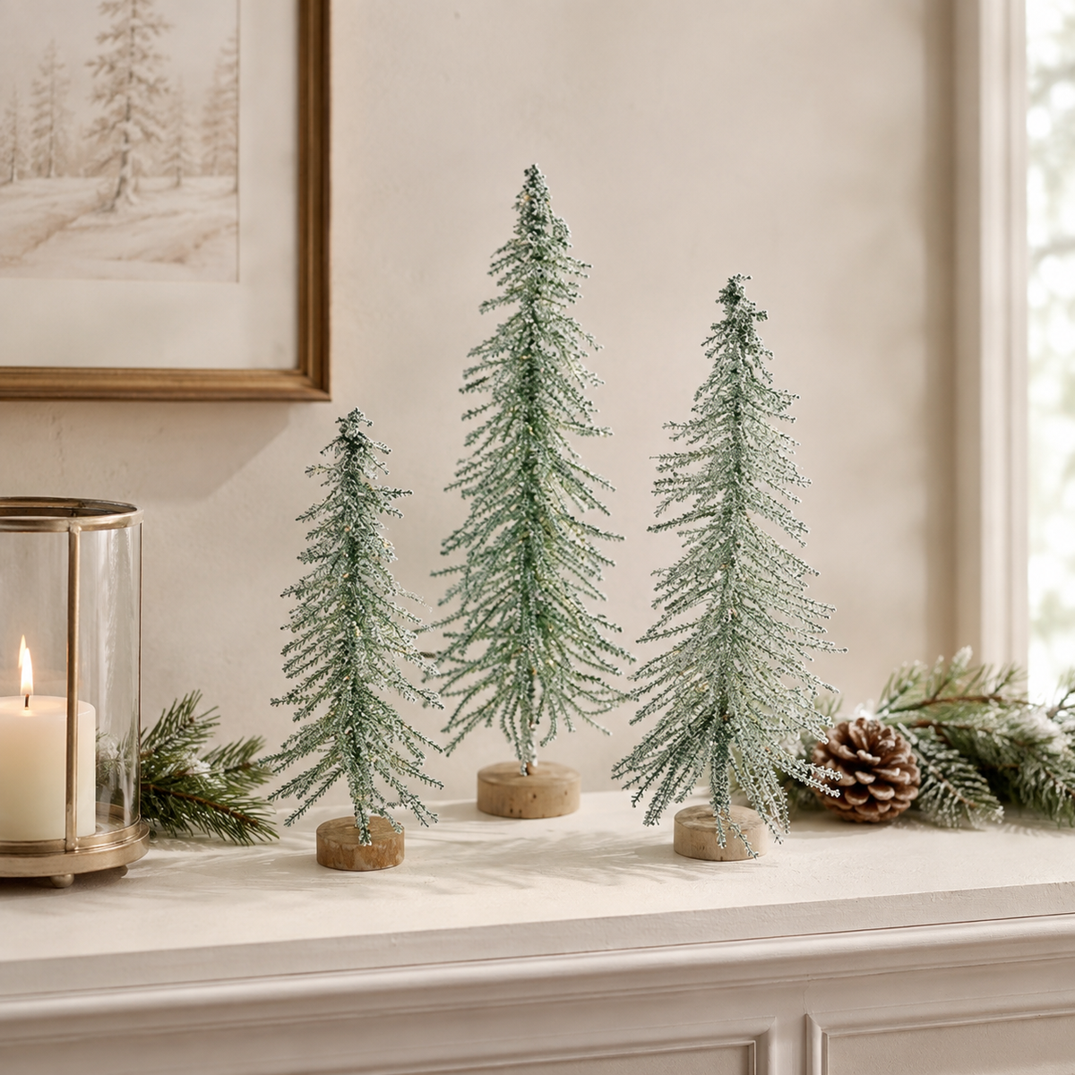 Lit Green Tinsel Tree with Adapter
