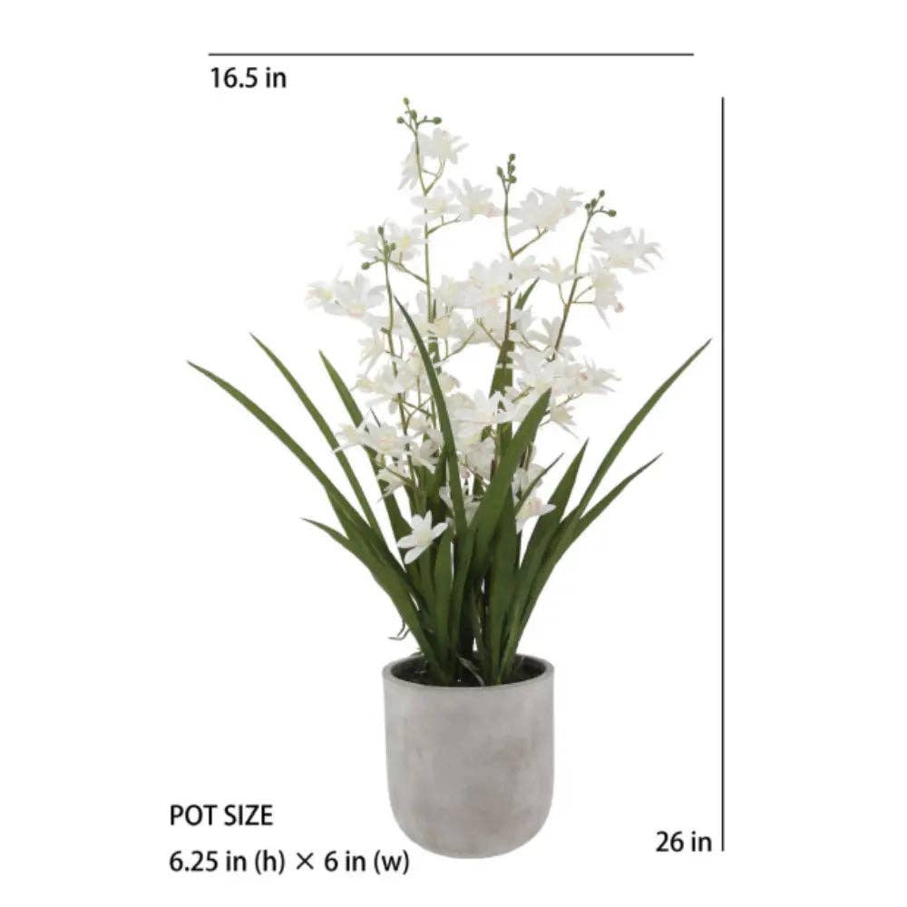 Artificial White Orchid in Vanda Pot