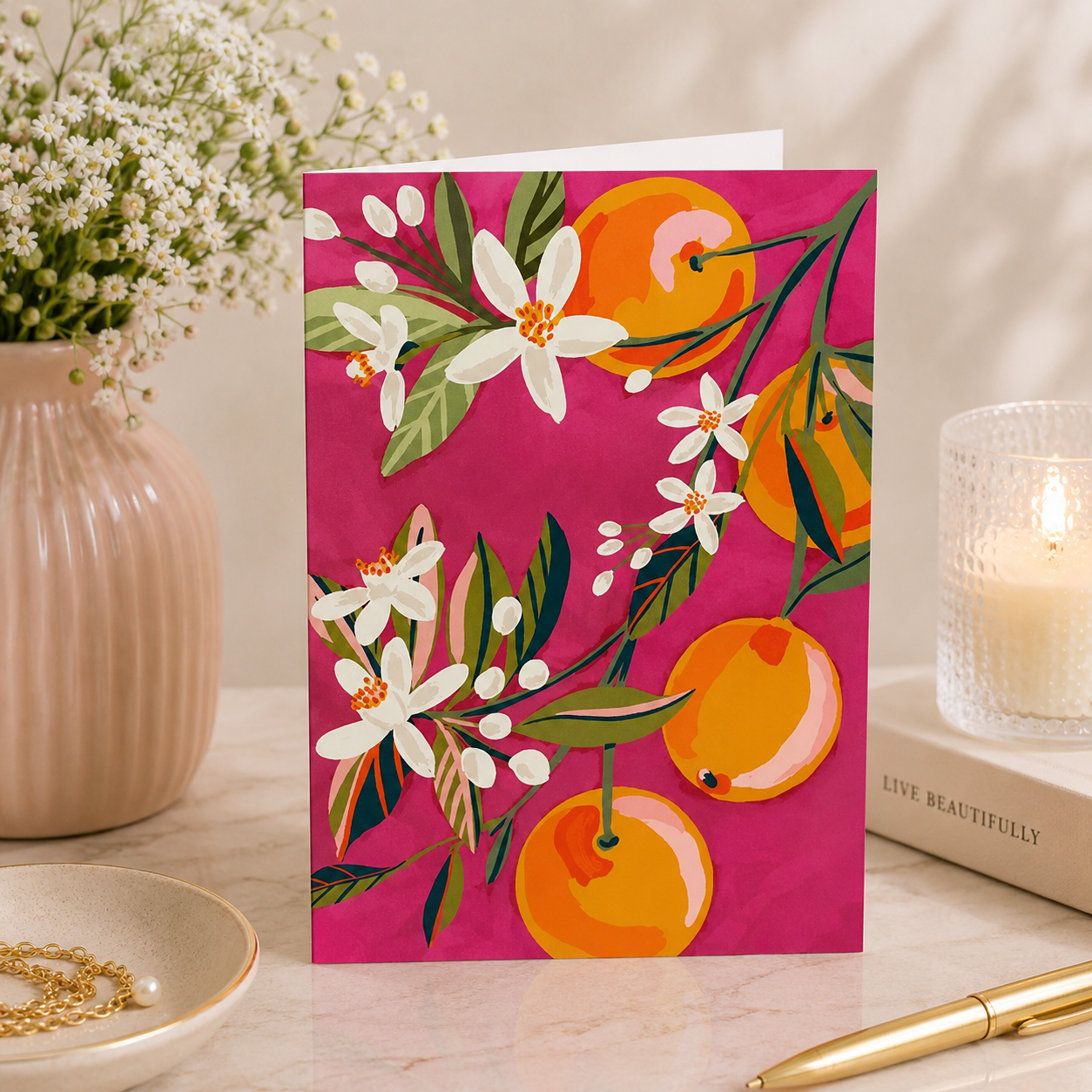 Greeting Card Blank Bright Citrus