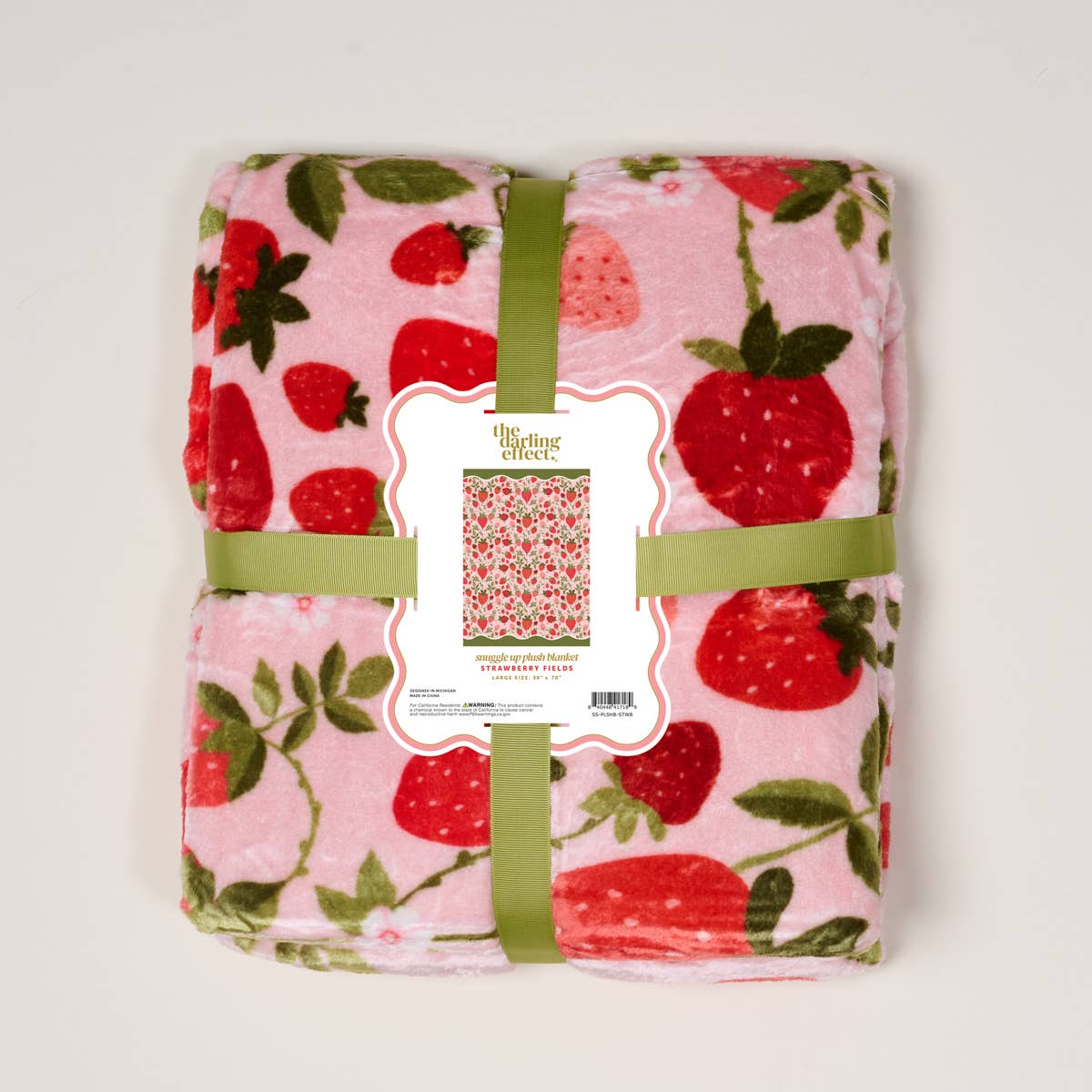 Snuggle Up Plush Blanket-Strawberry Fields