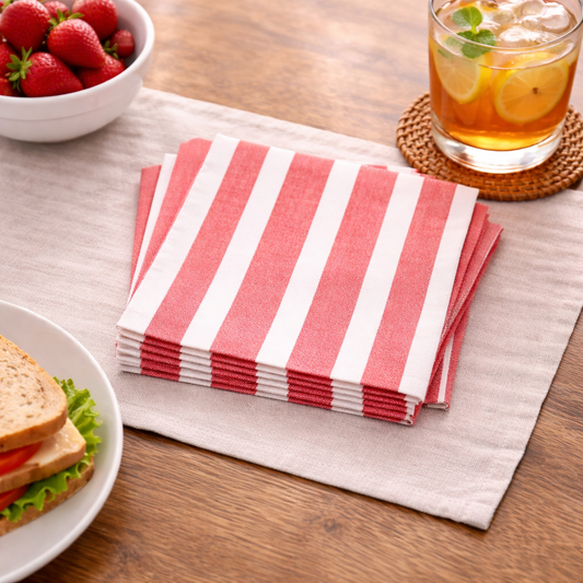 Stripes, red Lunch Napkin