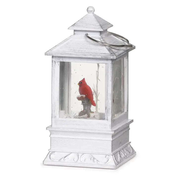 Lighted Swirl Cardinal in Tree Lantern