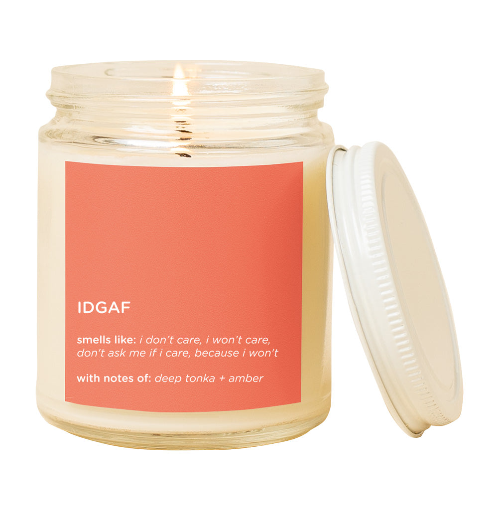 Candle Jar w/Lid - IDGAF