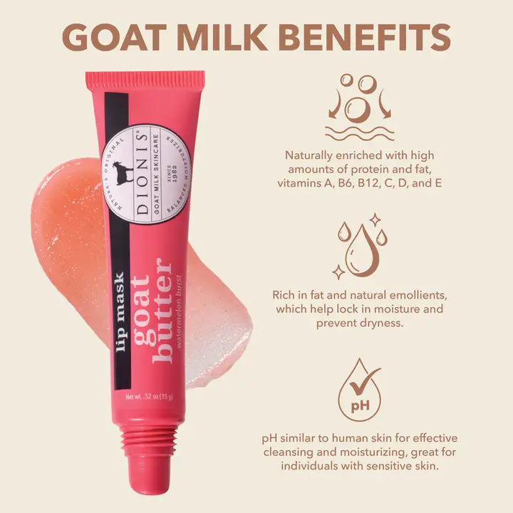 Dionis Watermelon Burst Goat Butter Lip Mask, .52 oz.