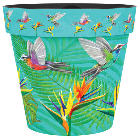 hummingbird planter pot Hummingbird Zest Pot - Handcrafted Decorative Pot
