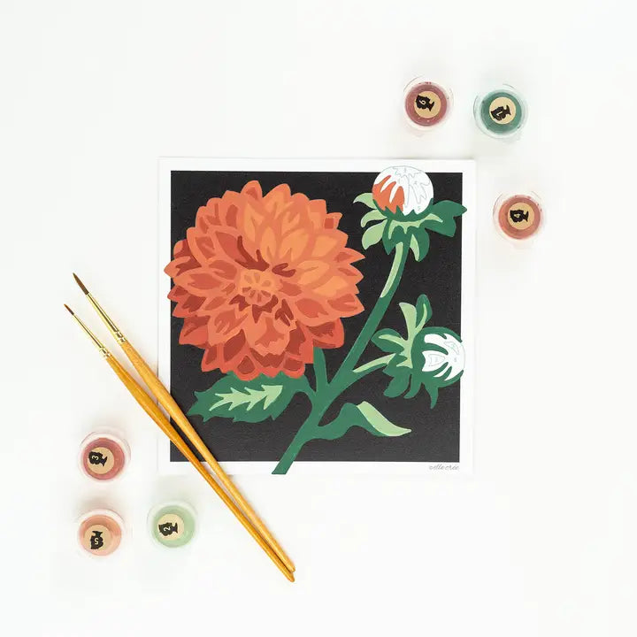 Dahlias Mini Paint by Number Kit