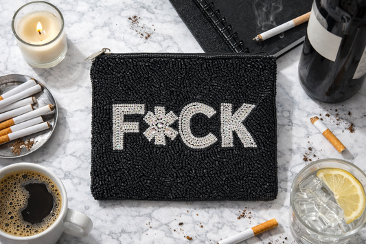 F*CK Beaded Coin Pouch