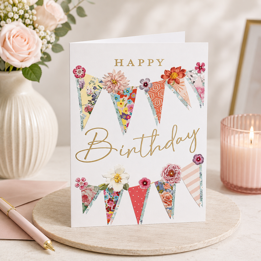 Greeting Card Happy Birthday Party Pennants