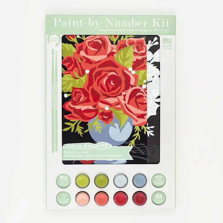 Roses in Vase Paint by Number Kit