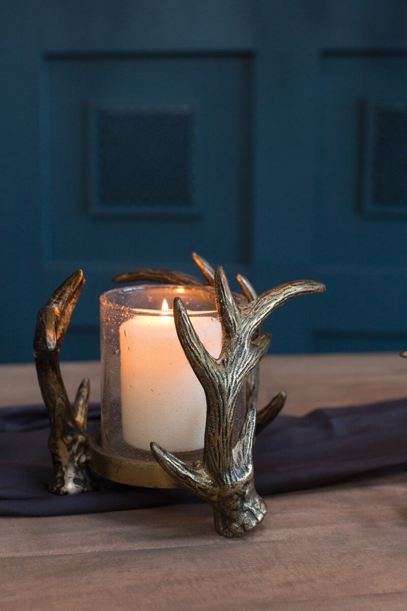 Gold Antler Candle Holder