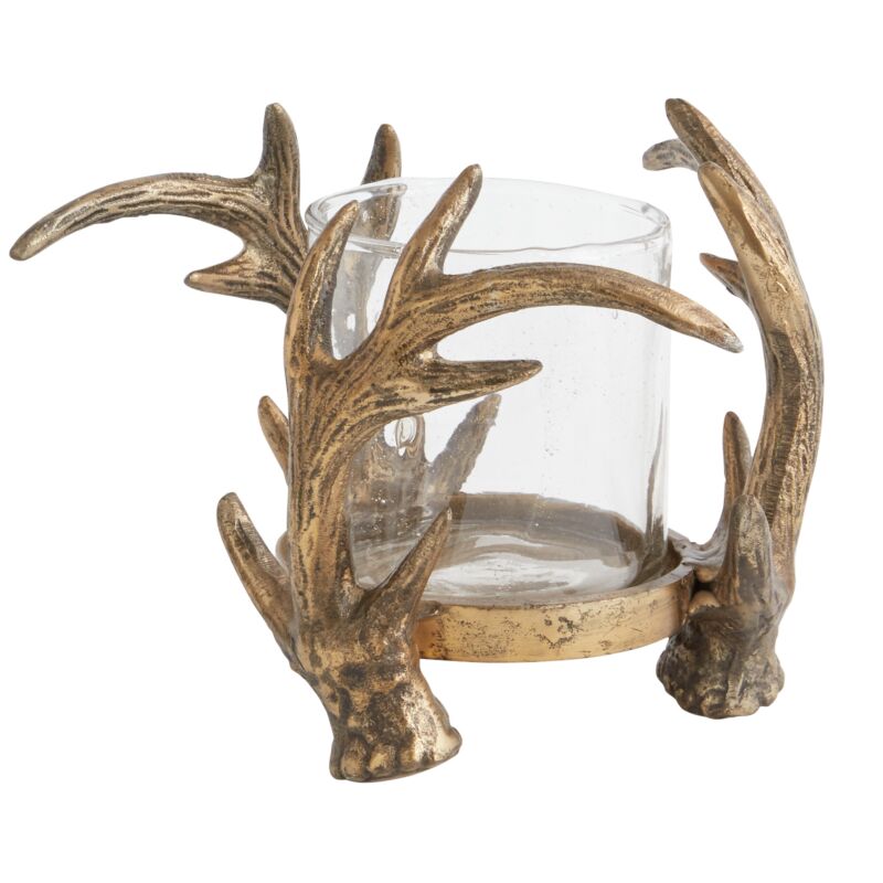 Gold Antler Candle Holder