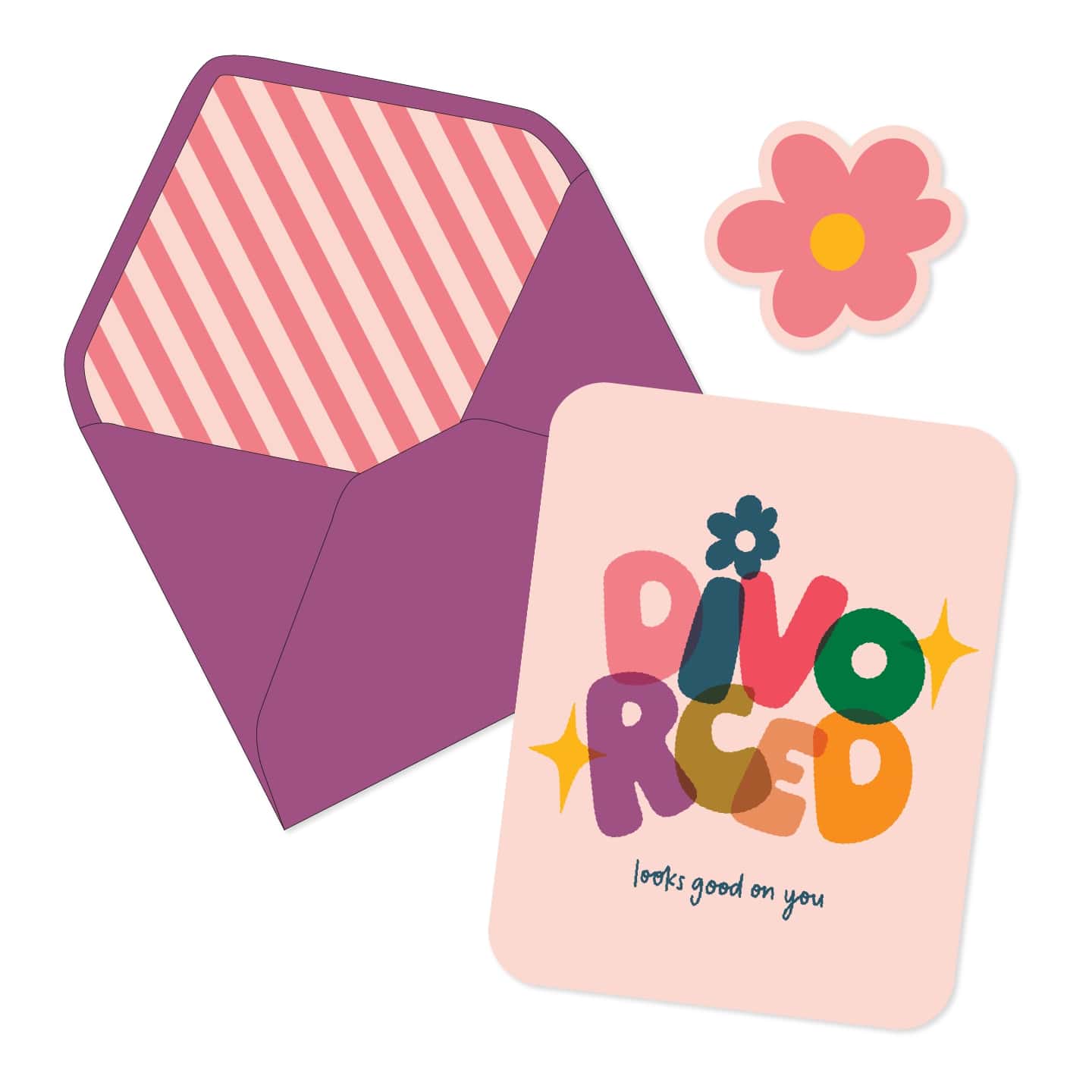 Divorce Bubble Letters Card