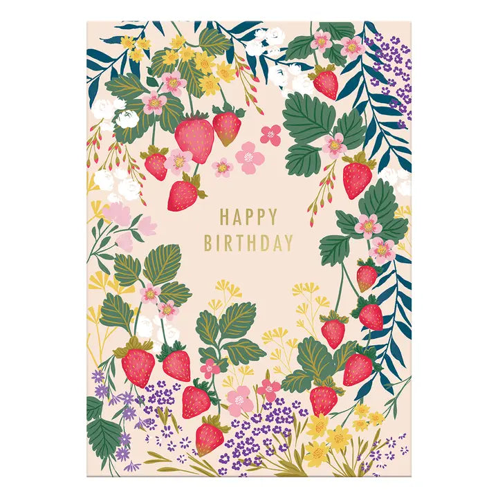 Greeting Card Happy Birthday Strawberries