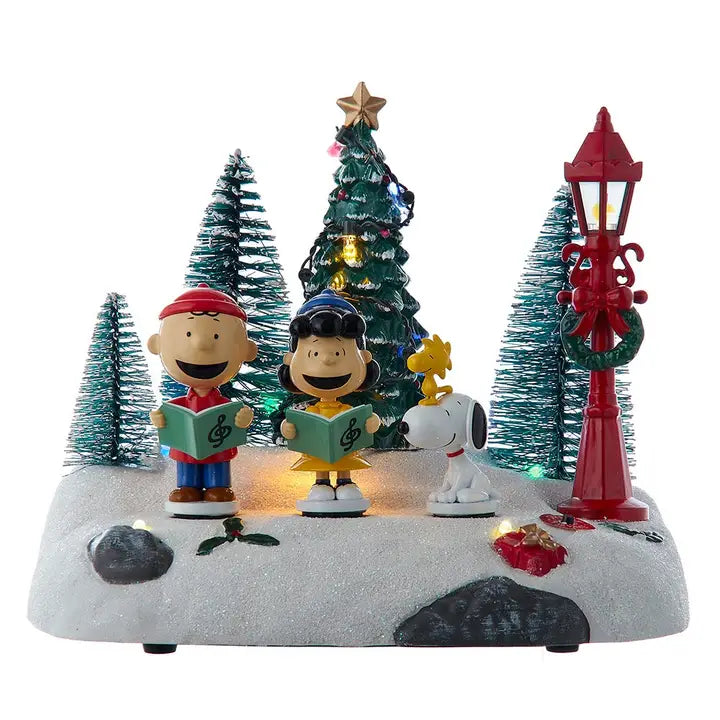 Peanuts Lighted Animated Musical Caroling Choir Table Piece