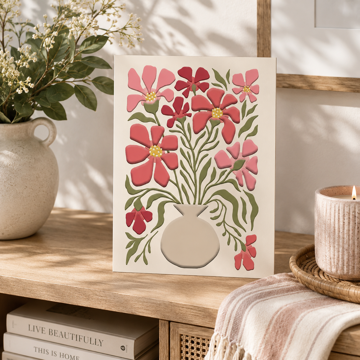 5X7 Greeting Card Flower Market Camellia