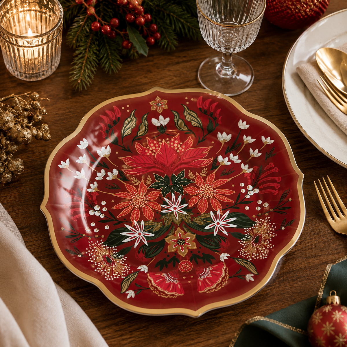 Christmas Garden Dinner Plate