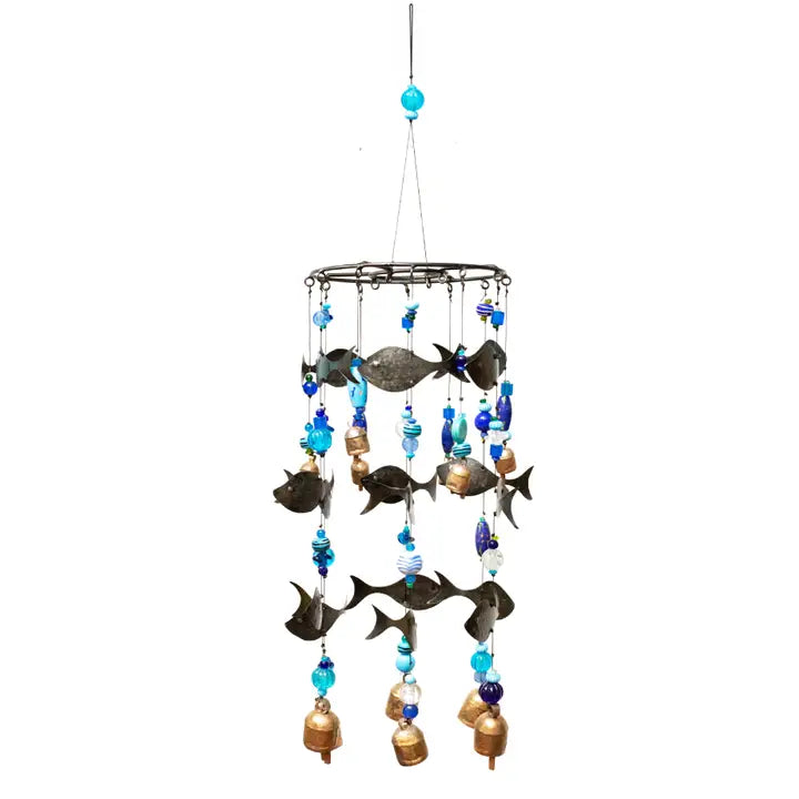 Swimming with the Fishes ( Iron -Bali,Indonesia)-Beads/Bells