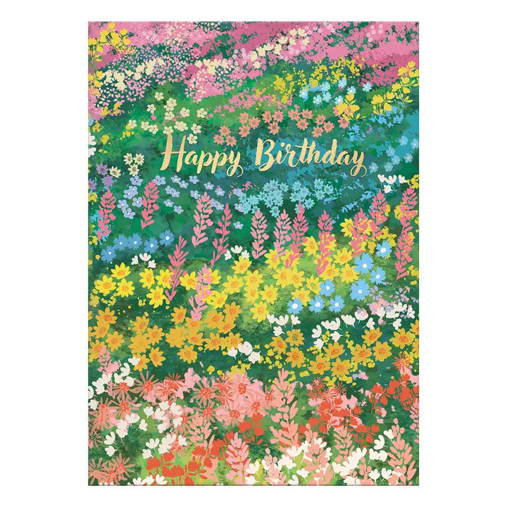 Greeting Card Happy Birthday Flower Field