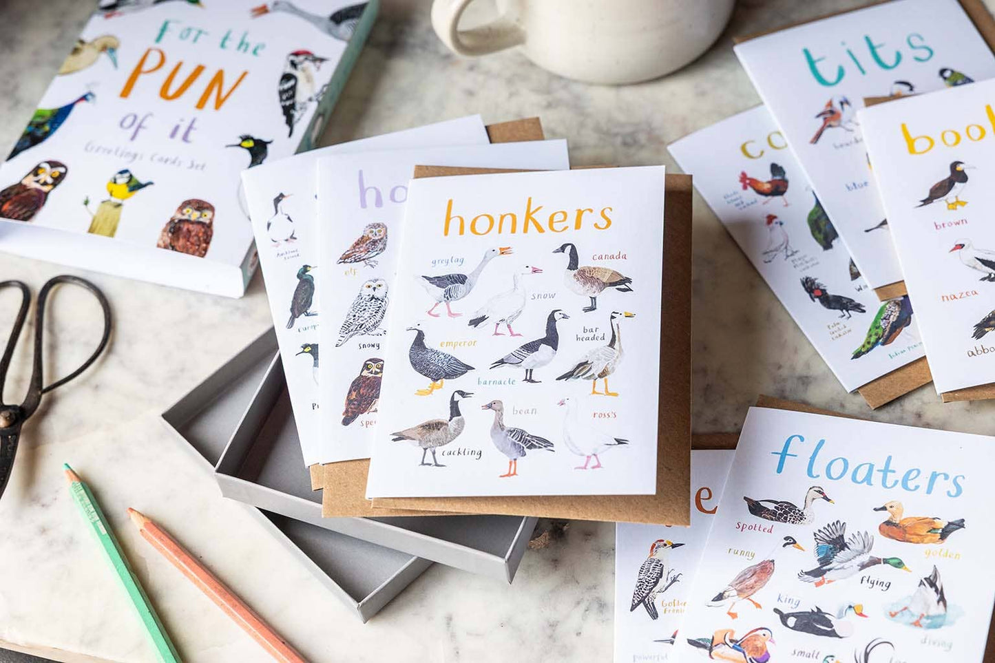 Boxed Set of 8 Bird Pun Cards