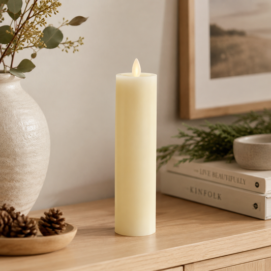 8" Slim Pillar Indoor Luminara LED Candle